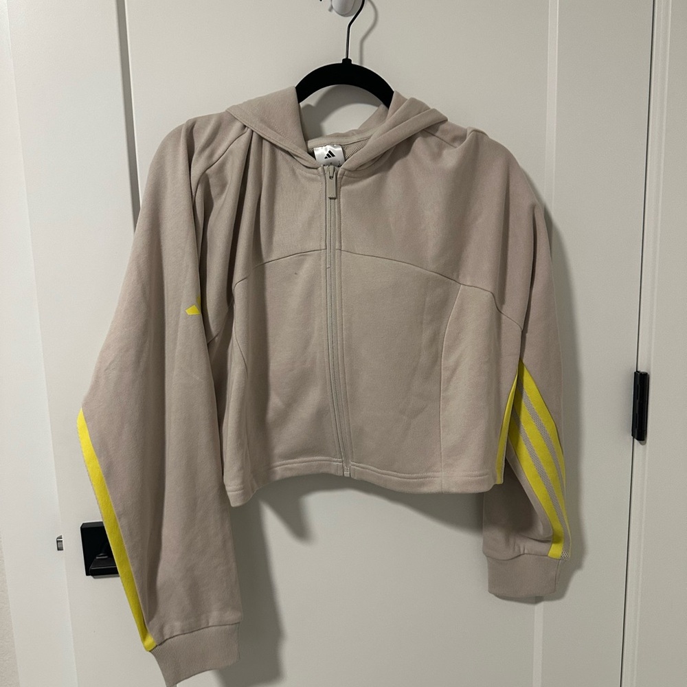 NWTS adidas fleece cropped hoodie size small